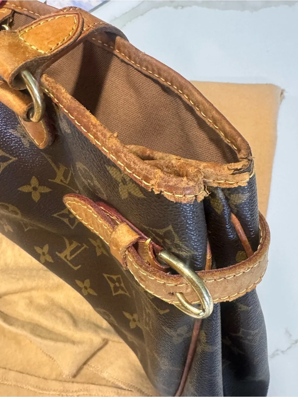 Louis Vuitton Monogram Canvas Tote in Brown and Tan - Picture 7 of 11
